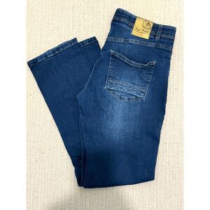 Nat Nast Jeans Mens 34x32 Blue Maverick Straight Dark Wash Faded Luxury Denim